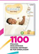 Fraldas Descartaveis Huggies Newbaby 88 por embalagem 