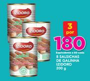 8 Salsichas de Galinha Izidoro-3 x 200g