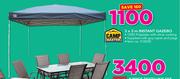 Camp Master 3X3m Instant Gazebo With Guy Ropes And  Pegs