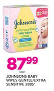 Johnsons Baby Wipes Gentle/Extra Sensitive-288's Each