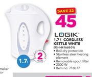 Logik 1.7Ltr Cordless Kettle White