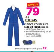 Ethnix 2 Piece Conti Suit Size 34 Blue