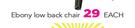 Antracite Ebony Low Back Chair-Each
