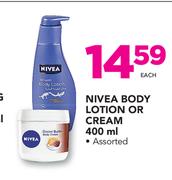Nivea Body Lotion Or Cream-400ml Each