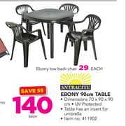 Antracite Ebony Low Back Chair-Each
