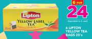 Lipton Yellow Tea Bags-6 x 25's