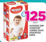 Huggies Dry Comfort Jumbo Pack Assorted Sizes-Each