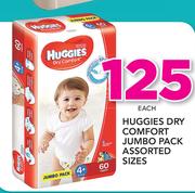 Huggies Dry Comfort Jumbo Pack Assorted Sizes-Each