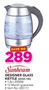 Sunbeam Designer Glass Kettle SDGK-180