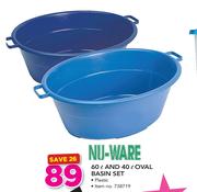 Nuware 60Ltr & 40Ltr Oval Basin Set