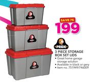 Pride 3 Piece Storage Box Set Lids