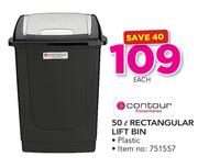 Contour 50Ltr Rectangular Lift Bin-Each