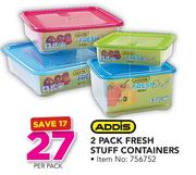 Addis 2 Pack Fresh Stuff Containers-Per Pack