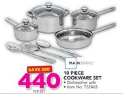 Mainstays 10 Piece Cookware Set-Per Set