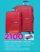 American Tourister Sunset Square Red 2 Piece Set