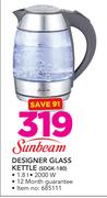 Sunbeam Designer Glass Kettle SDGK-180