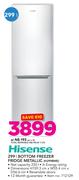 Hisense 299Ltr Bottom Freezer Fridge Metallic H299BME