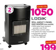 Logik Roll About 3 Panel Gas Heater 