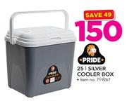 Pride 25Ltr Silver Cooler Box