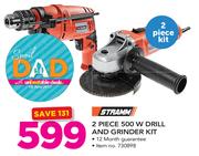 Stramm 2 Piece 500W Drill And Grinder Kit
