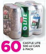 Castle Lite Can-6 x 500ml