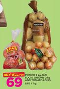 Potato-2Kg & Local Onions-2Kg And Tomato Long Life-1Kg