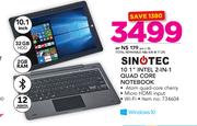 Sinotec 10.1" Intel 2-In-1 Quad Core Notebook