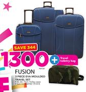Fusion 3 Piece Eva Moulded Travel Set With Travel Toiletry Bag