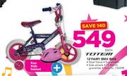 Totem 12" Fairy BMX Bike With Kids Helmet