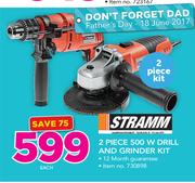 Stramm 2 Piece 500W Drill And Grinder Kit