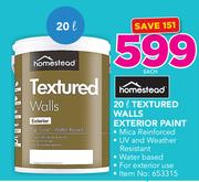 Homestead 20Ltr Textured Walls Exterior Paint