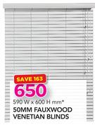 Decorland 50mm Fauxwood Venetian Blinds-590X600mm