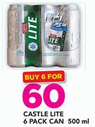 Castle Lite Can-6x500ml