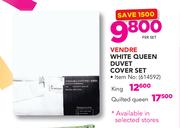 Vendre White Quilted Queen Duvet Cover Set-Per Set