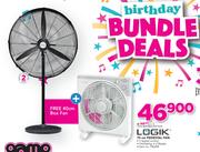 Logik 75cm Pedestal Fan With Free 40cm Box Fan