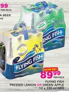 Flying Fish Pressed Lemon Or Green Apple NRB-12x330ml Per Pack