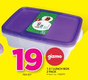 Gizmo 1.5Ltr Lunch Box-2 Pack Per Set