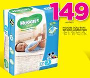 Huggies Gold Boys Or Girls Jumbo Pack(Size5 50's/Size4 60's/Size4+ 54's Or Size3 72's Pack)-Per Pack