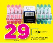 Mainstays Plastic Pegs-24's Each