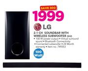LG 2.1 CH Soundbar With Wireless Subwoofer SH2