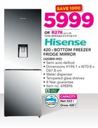 Defy 328Ltr Bottom Fridge Metallic DAC 517