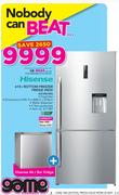 Hisense 610Ltr Bottom Freezer Fridge Inox H610BI-WD With Free Hisense 46Ltr Bar Fridge
