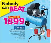 Tradeair 24Ltr Air Compressor 5 Piece Accessory 24LT C108