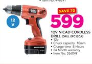Black & Decker 12V Nicad Cordless Drill (DRILL EPC12CA)di