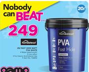 Homestead 20Ltr Fast Hide Matt PVA White