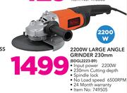 Black & Decker 2200W Large Angle Grinder 230mm BDGL2223-B9