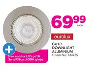 Eurolux GU10 Downlight Aluminium With Free Eurolux LED GU10 3W G939CW 4000K Globe