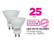 Simple Choice LED GU10 Globes-Each