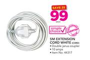 Simple Choice 5m Extension Cord White (CORD)