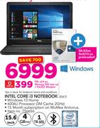Dell Intel i3 Notebook 3567 With McAfee Antivirus Preloaded-On Mymeg 500 Top Up